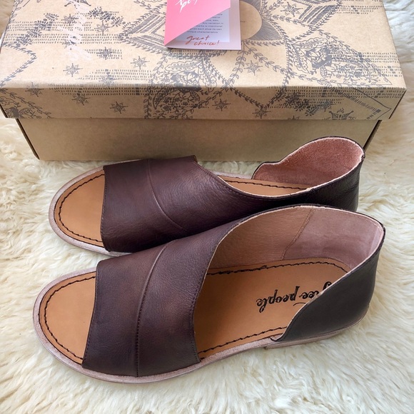 FREE PEOPLE Mont Blanc Cocoa Brown Leather Sandal - Picture 3 of 8